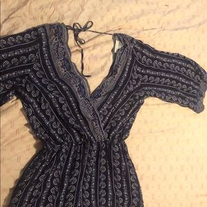 Navy printed romper
